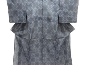 七宝に華紋織り出し本場夏大島紬着物